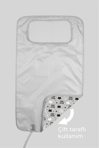 Anne Bebek Bakım Örtüsü Alez Yenidoğan Alt Açma Değiştirme Fox Organizer Pedi Minderi Çift Taraflı - 4