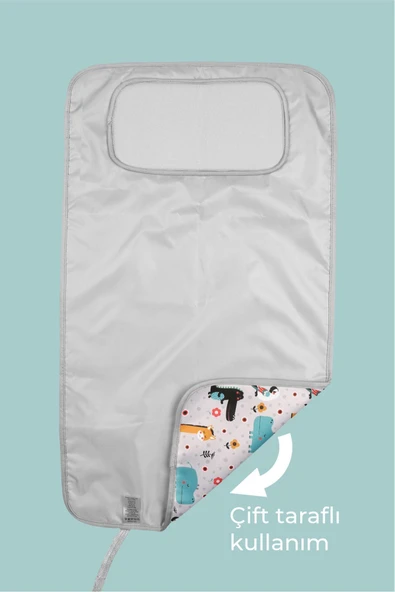 Anne Bebek Bakım Örtüsü Yenidoğan Alt Açma Değiştirme Animal Organizer Pedi Minderi Çift Taraflı - Resim 4