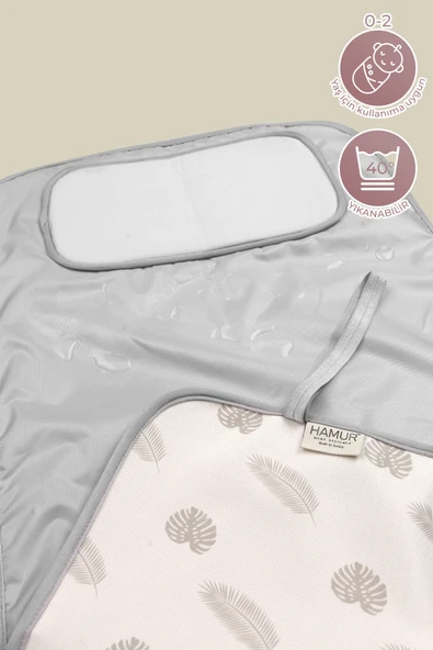 Anne Bebek Bakım Örtüsü Alez Yenidoğan Alt Açma Değiştirme Melis Organizer Pedi Minderi Çift Taraflı - Resim 3