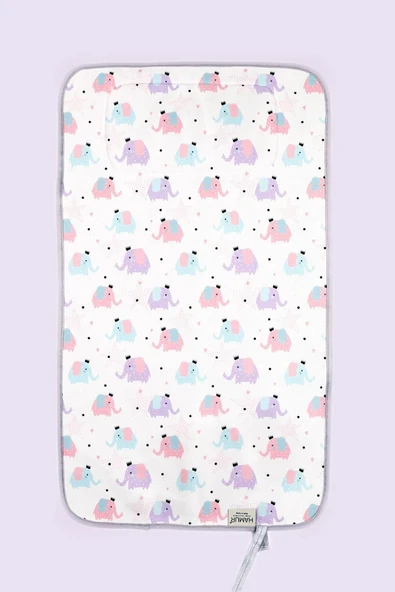Anne Bebek Bakım Örtüsü Yenidoğan Alt Açma Değiştirme Elephant Organizer Pedi Minderi Çift Taraflı - 7