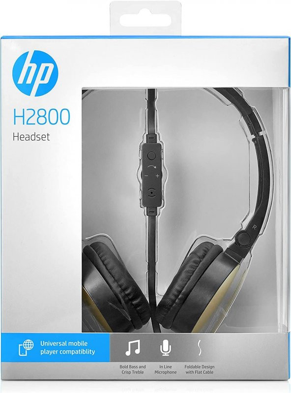 HP Stereo Kulaklık H2800 (Siyah ve Altın Sarısı) - 3