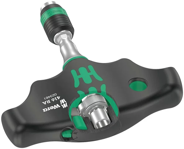 Wera 416 RA Rapidaptor Bits Tutuculu Cırcırlı T Saplı Tornavida, 1/4" x 45 mm ürün görseli 1