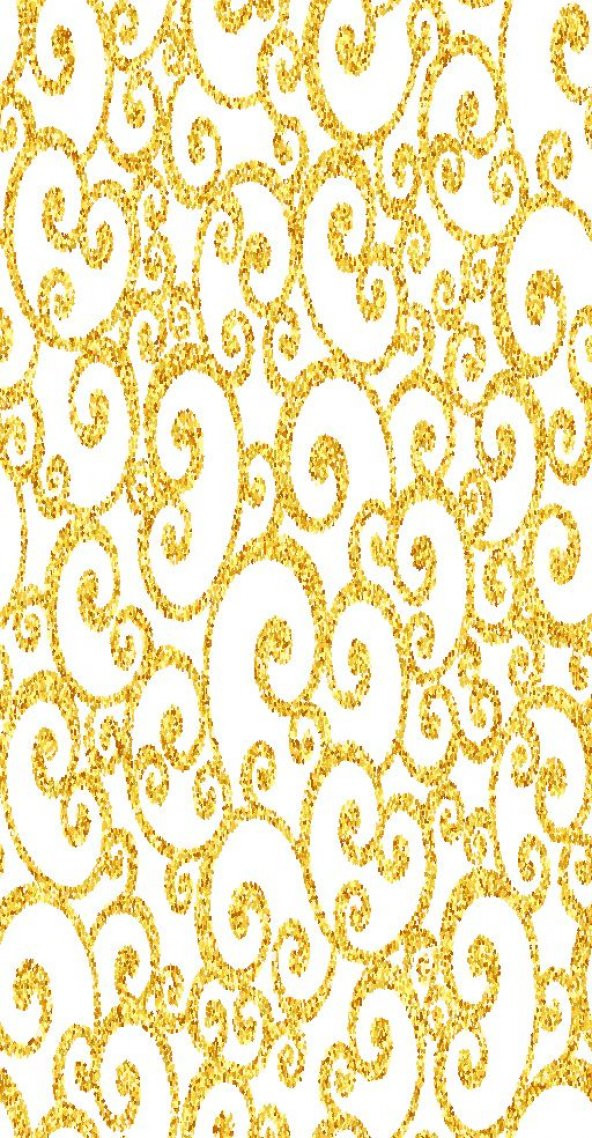 İhtişamlı Desen Gold Altın Rengi Beyaz Tekli Fon Perde HR_00685 - 4