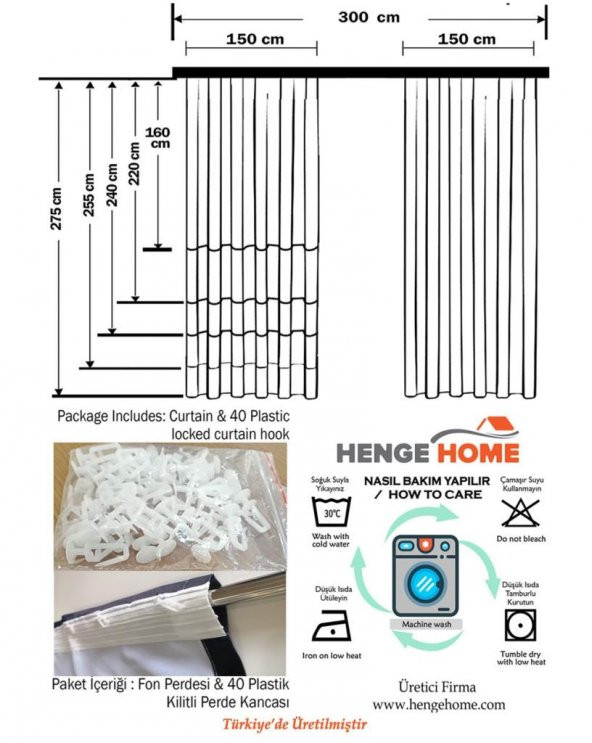 İhtişamlı Desen Gold Altın Rengi Beyaz Tekli Fon Perde HR_00685 - 5