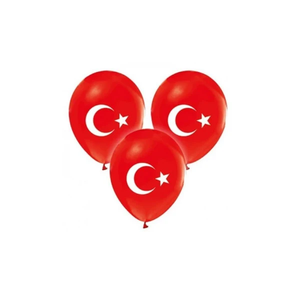 Gemar Türk Bayraklı Baskılı Balon 100 Adet