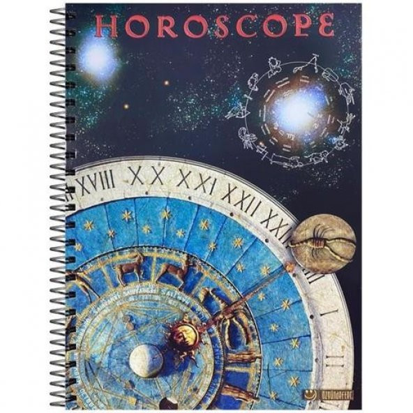 Özgün Horoscope A4 Double Karton Kapak Spiralli Defter 180 Yp. Kareli