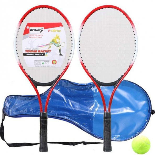 Buffer Çocuk Tenis Raketi Seti 21 Inç 2 Raket 1 Top Çantalı Set