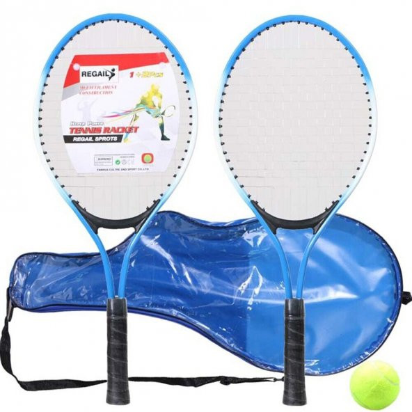 Buffer Çocuk Tenis Raketi Seti 21 Inç 2 Raket 1 Top Çantalı Set - 2