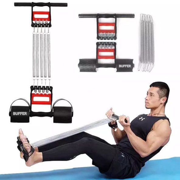 Werkon 5 Dirençli El Ayak Göğüs Yayı Çelik Yay Spor Aleti - 5