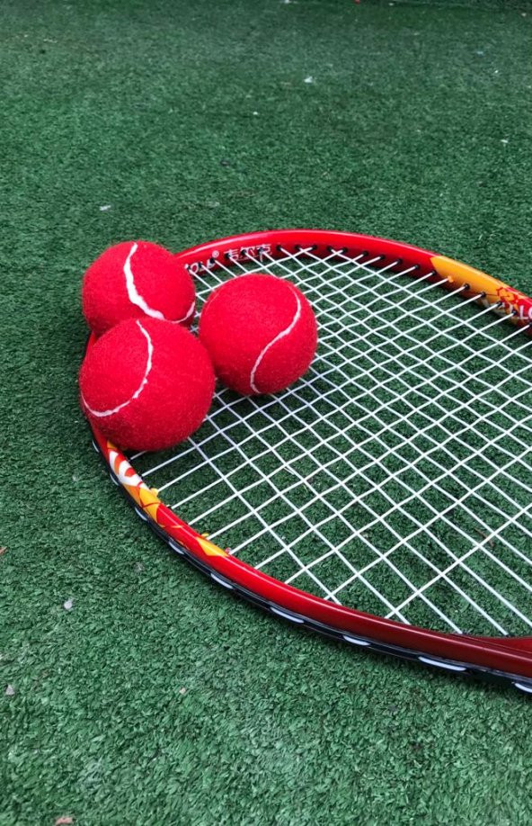 Werkon 3 Adet Antrenman Tenis Topu Kırmızı - 5