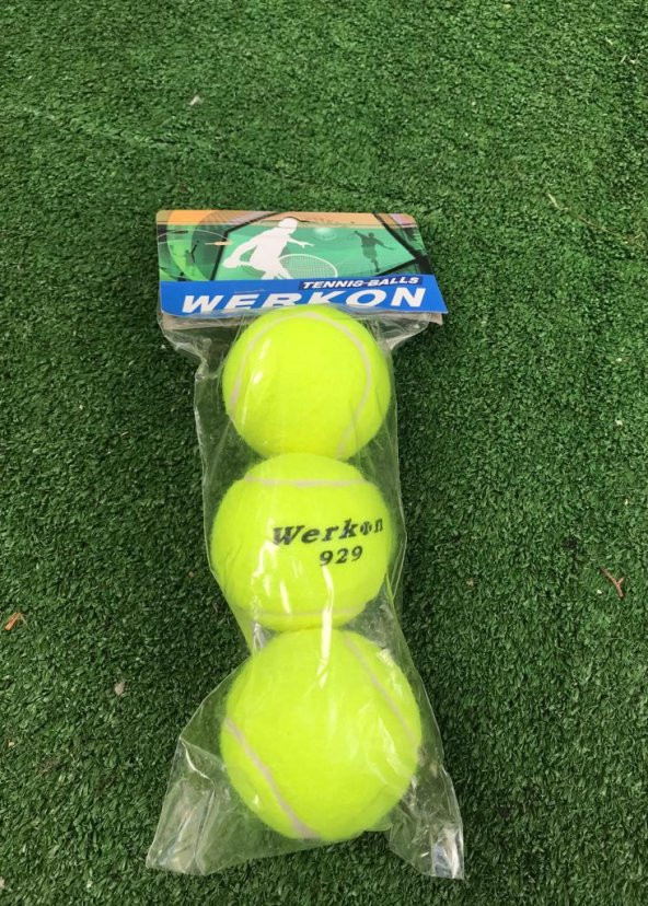 Werkon 3 Adet Antrenman Tenis Topu Sarı - 4