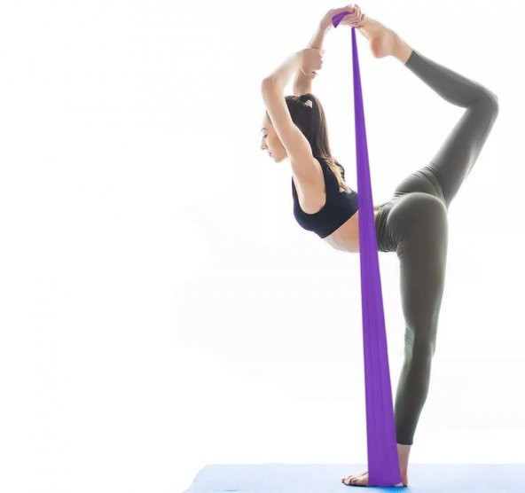 Pilates Bandı Plates Egzersiz Direnç Lastiği Mor - 3