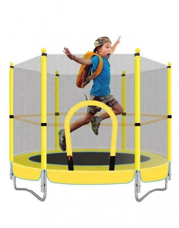 Leyaton Çocuk Trambolini Fileli Korumalı 152 Cm Kolay Kurulum Ev-Bahçe Tipi - Resim 2