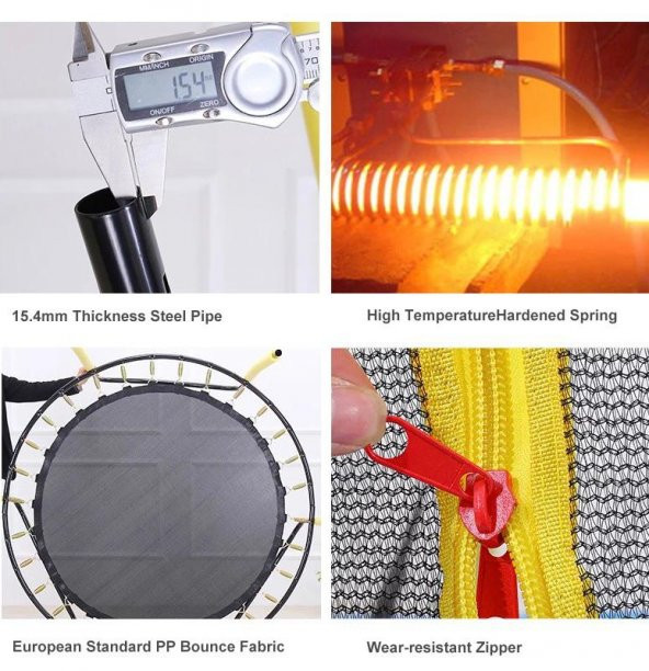 Leyaton Çocuk Trambolini Fileli Korumalı 152 Cm Kolay Kurulum Ev-Bahçe Tipi - Resim 8