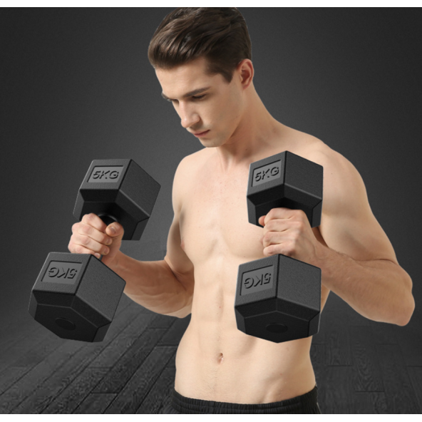 2x10 kg Altıgen Vinyl Kaplama Plastik Dambıl - 2