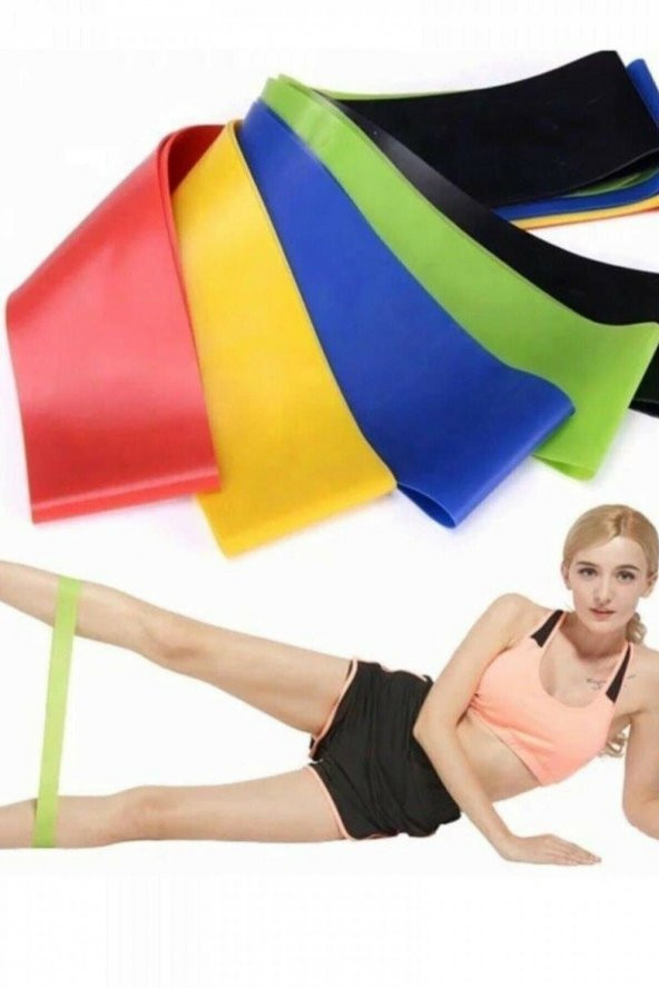 Leyaton Pilates Bandı Plates Egzersiz Direnç Lastiği 5li Set