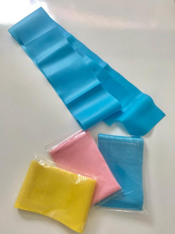 Pilates Bandı Plates Egzersiz Direnç Lastiği Seti 3 lü PLTS-BNT-120CM