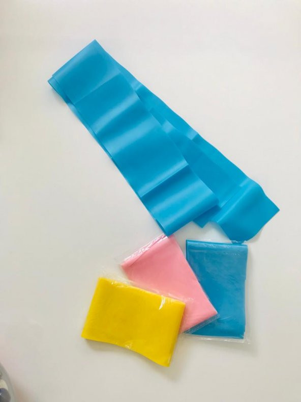 Pilates Bandı Plates Egzersiz Direnç Lastiği Seti 3 lü PLTS-BNT-120CM - 3