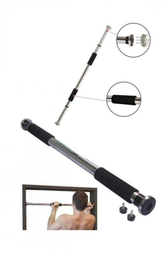 Buffer Kapı Ve Duvar Arası Barfiks Demiri Ayarlanabilir Barfiks Çubuğu Barfiks Aleti Barfiks Çekme 62 Cm - 2