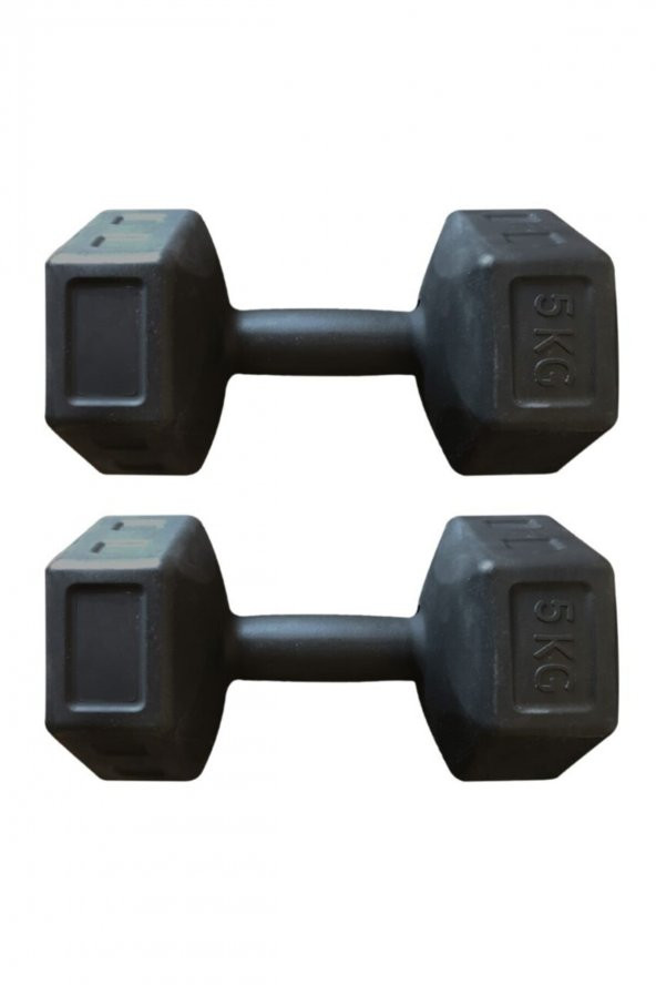Dambıl Seti 5 Kg X 2 Adet 10 Kg Ağırlık Seti Siyah Cntr00203 - 2