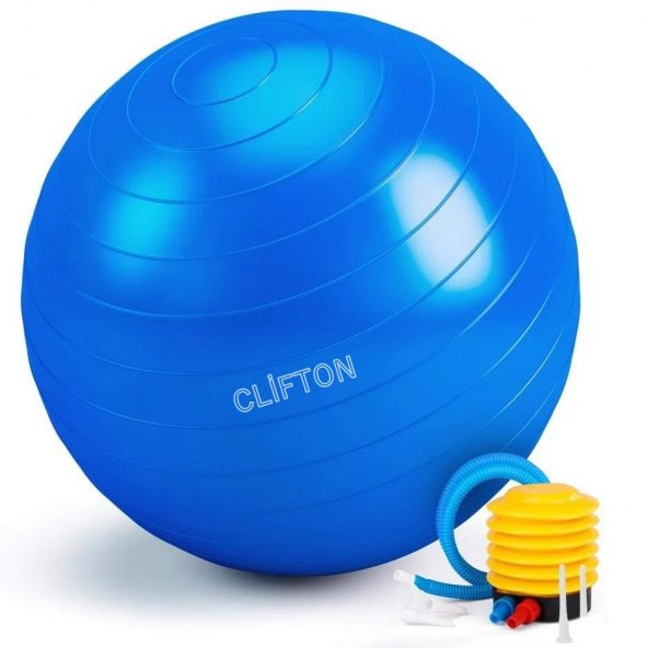 Clifton Clifton 65 Cm Fitilli Pilates Topu Ve Pompa Seti Plates Denge Yoga Spor Egzersiz Top Jimnastik Gym