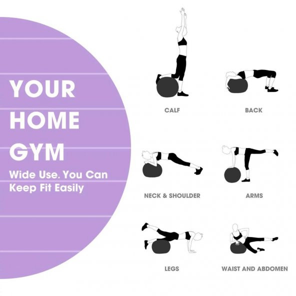 Clifton 65 Cm Fitilli Pilates Topu Ve Pompa Seti Plates Denge Yoga Spor Egzersiz Top Jimnastik Gym - 2