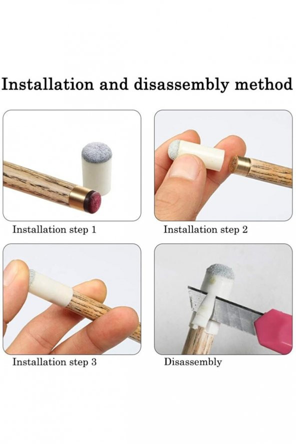 Leyaton Bilardo Istakası Geçme Istaka Ucu 11 mm (50 Adet) +12 mm (50 Adet) - 3