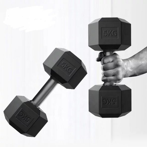 Buffer Plastik Köşeli Dambıl Set - Dumbbell Set 2X7 Kg - 2