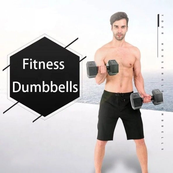 Buffer Plastik Köşeli Dambıl Set - Dumbbell Set 2X6 Kg