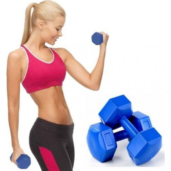 MRT SPORT Fitness Spor Dumbell Ağırlık Seti 6 Kg Köşeli Plastik