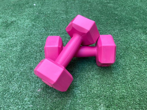 Leyaton 1 Kg Dambıl Seti Ağırlık Seti 1 Kg 2 Adet Pembe - 4