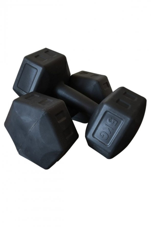Buffer Dambıl Seti Fitness Vücut Geliştirme Aleti 5 Kg X 2 Adet 10 Kg Dumbell Ağırlık Seti - Siyah