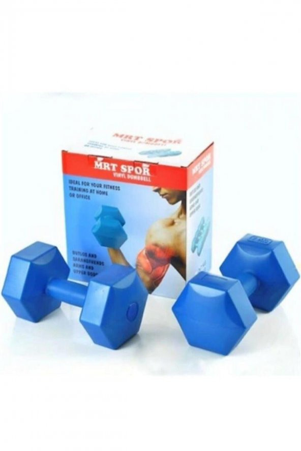 MRT SPORT Köşeli Plastik Fitness Spor Dumbell Ağırlık Seti 2 kg