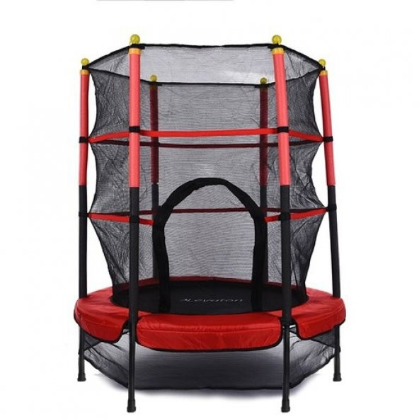 Leyaton Çocuk Trambolini Fileli Trambolin 120 Cm Çap Kırmızı
