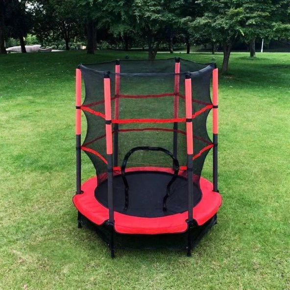 Leyaton Çocuk Trambolini Fileli Trambolin 120 Cm Çap Kırmızı - 7