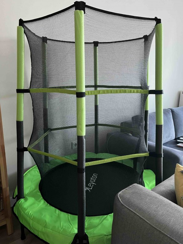 Leyaton Çocuk Trambolini Fileli Trambolin 120 Cm Çap Yeşil - 7