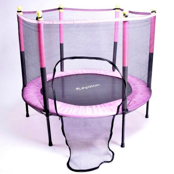 Leyaton Fileli Korumalı 140 Cm Çocuk Trampolini 55 İnç Trambolin - 4