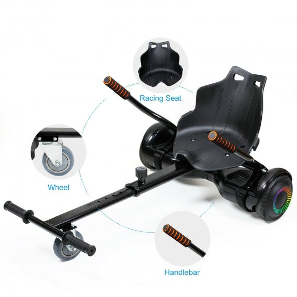 Hoverkart Hoverkart Go Kart 6.5 "8.5" 10 "Scooter Hoverboard için Ayarlanabilir Hover GoKart Siyah - 2