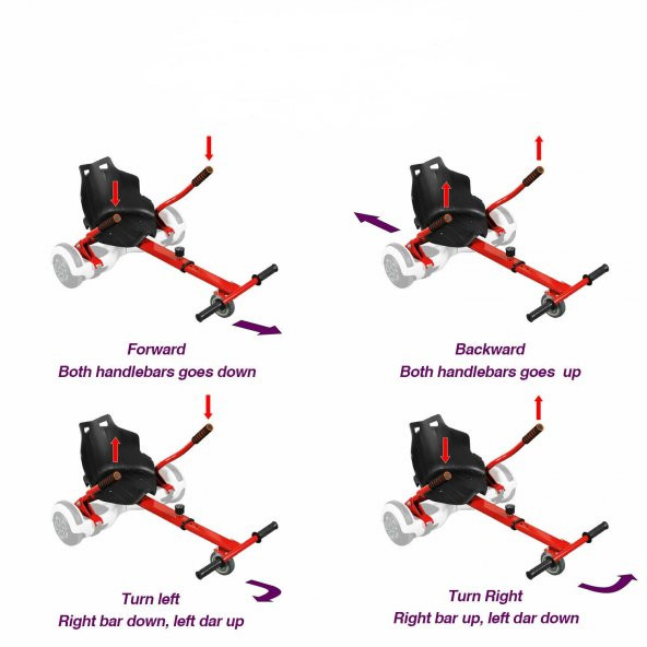 Leyaton Hoverkart Go Kart 6.5 "8.5" 10 "Scooter Hoverboard için Ayarlanabilir Hover GoKart Kırmızı - 5