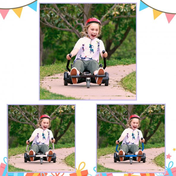 Hoverkart Hoverkart Go Kart 6.5 "8.5" 10 "Scooter Hoverboard için Ayarlanabilir Hover GoKart Siyah - 5