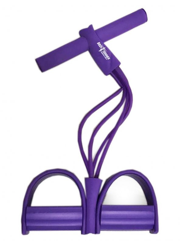 Body Trimmer Body Trimmer 4 Lastikli Egzersiz Aleti El Ayak Direnç Yayı Lastiği Mor