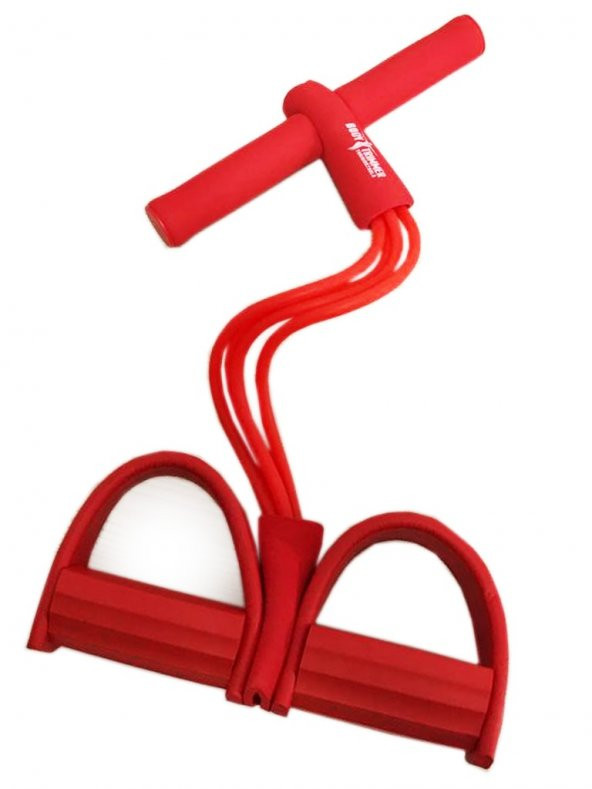Body Trimmer Body Trimmer 4 Lastikli Egzersiz Aleti El Ayak Direnç Yayı Lastiği Kırmızı