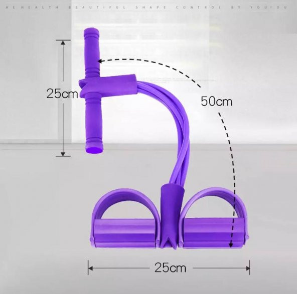 Body Trimmer Body Trimmer 4 Lastikli Egzersiz Aleti El Ayak Direnç Yayı Lastiği Mor - 2