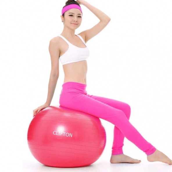Clifton 65 cm Pilates Topu Pompa Hediyeli Asorti Fitness Pilates Spor - 3