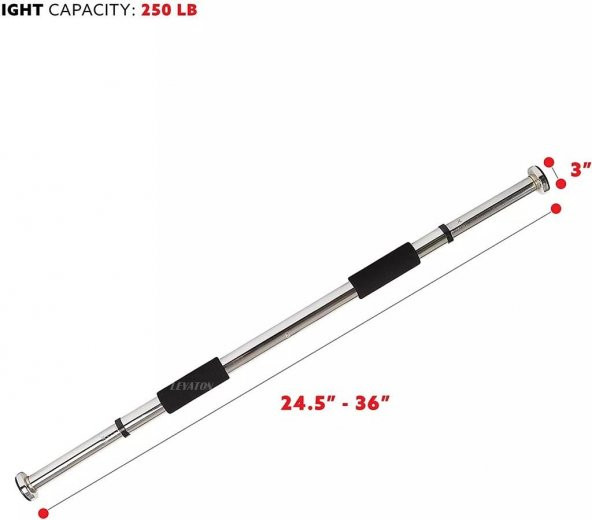 Leyaton 60-100 M Krom Kapı Barı Koridor Barfiksi Barfix Spor Aleti Demiri Barfiks Çubuğu - 4