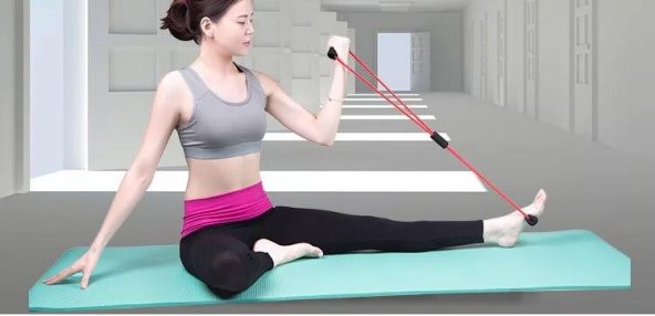 Clifton Pilates İpi Jimnastik Lastiği Egzersiz Bant Yoga Plates Lastik Spor Kondisyon Direnç Lastiği Pembe - 3