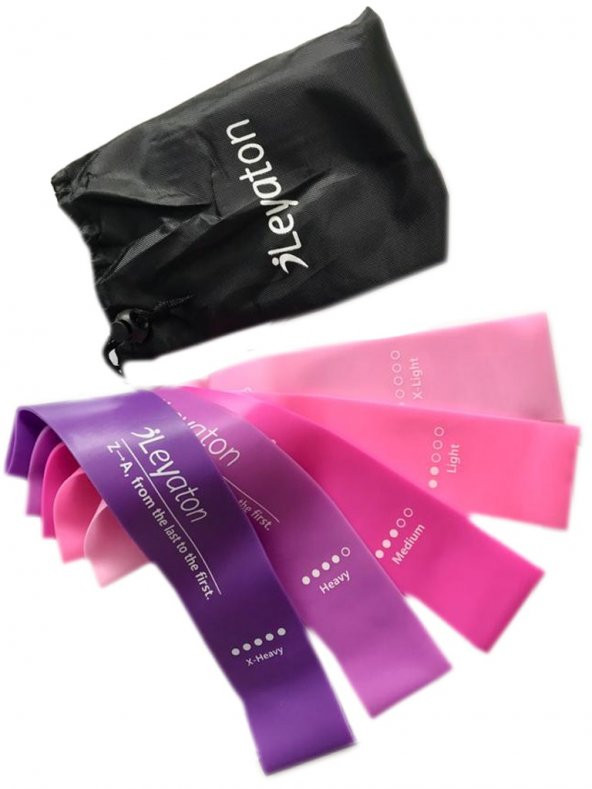 Latex Aerobik Bandı 5Li Set (NEW COLOR) Özel Çantalı