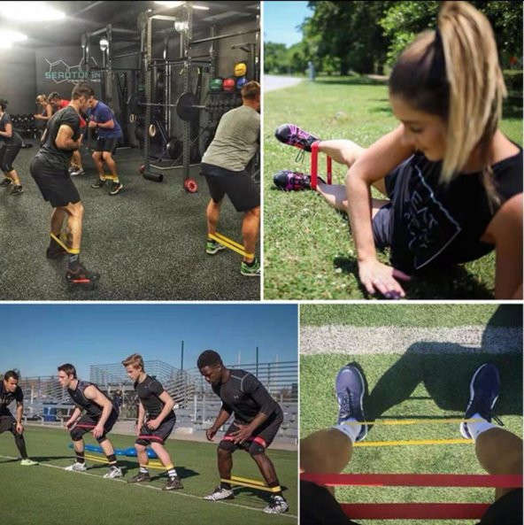 Clifton 5 Li Farklı Dirençte Squat Bandı Hafif Orta Sert Pilates Aerobik Çalışma Lastiği Egzersiz Fitness - 3