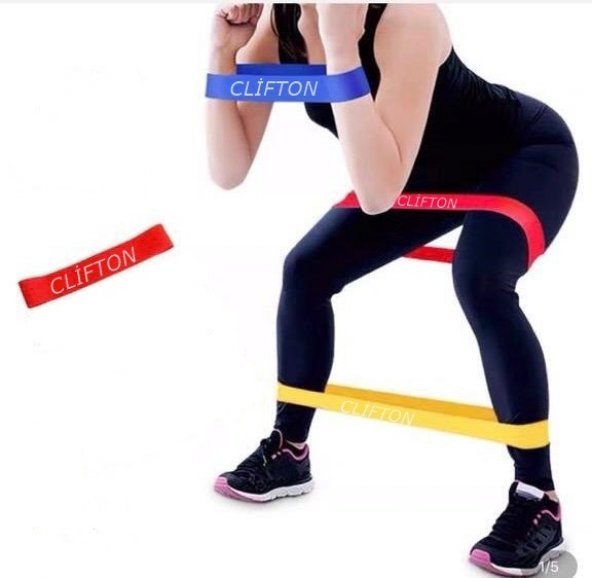 Clifton Aerobik Band Pilates Plates Yoga Fitness Squat Çalışma Lastiği Latex Egzersiz Kırmızı