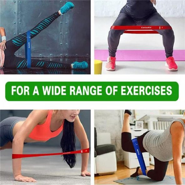 Clifton Pilates Direnç Lastiği Aerobik Yoga Gym Egzersiz Bandı Spor Seti Plates 5li Bant Seti - 3